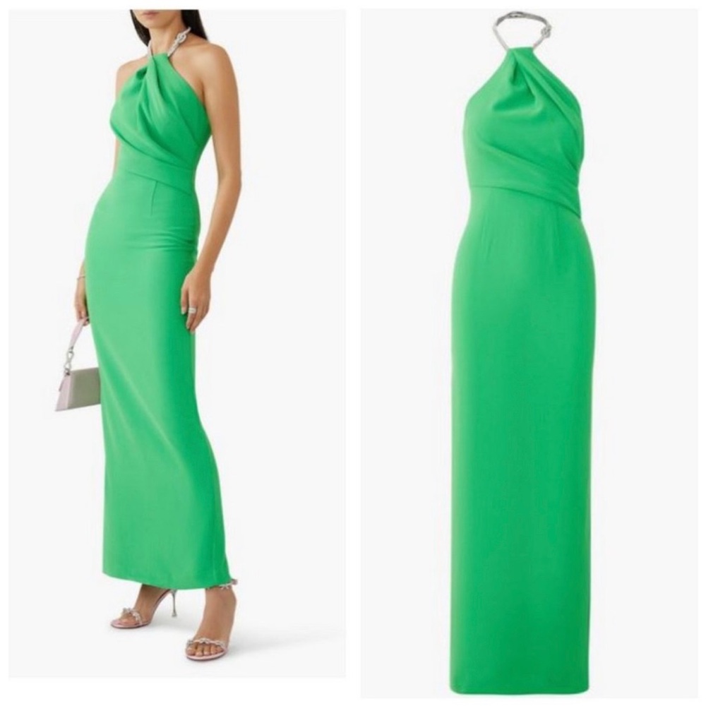 Solace London Riva Evening Crystal
Halter Maxi Dress